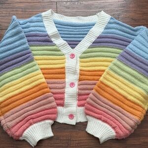 Colorful Striped Women's Sweater sz M She-In